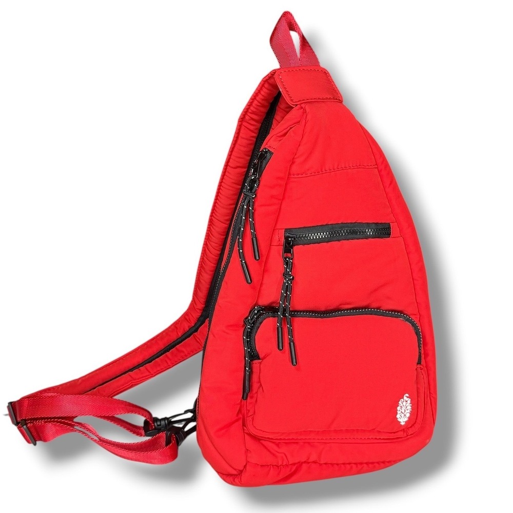 Free People Movement Cakewalk Sling Bag Womens OS Red Puffer Crossbody Active